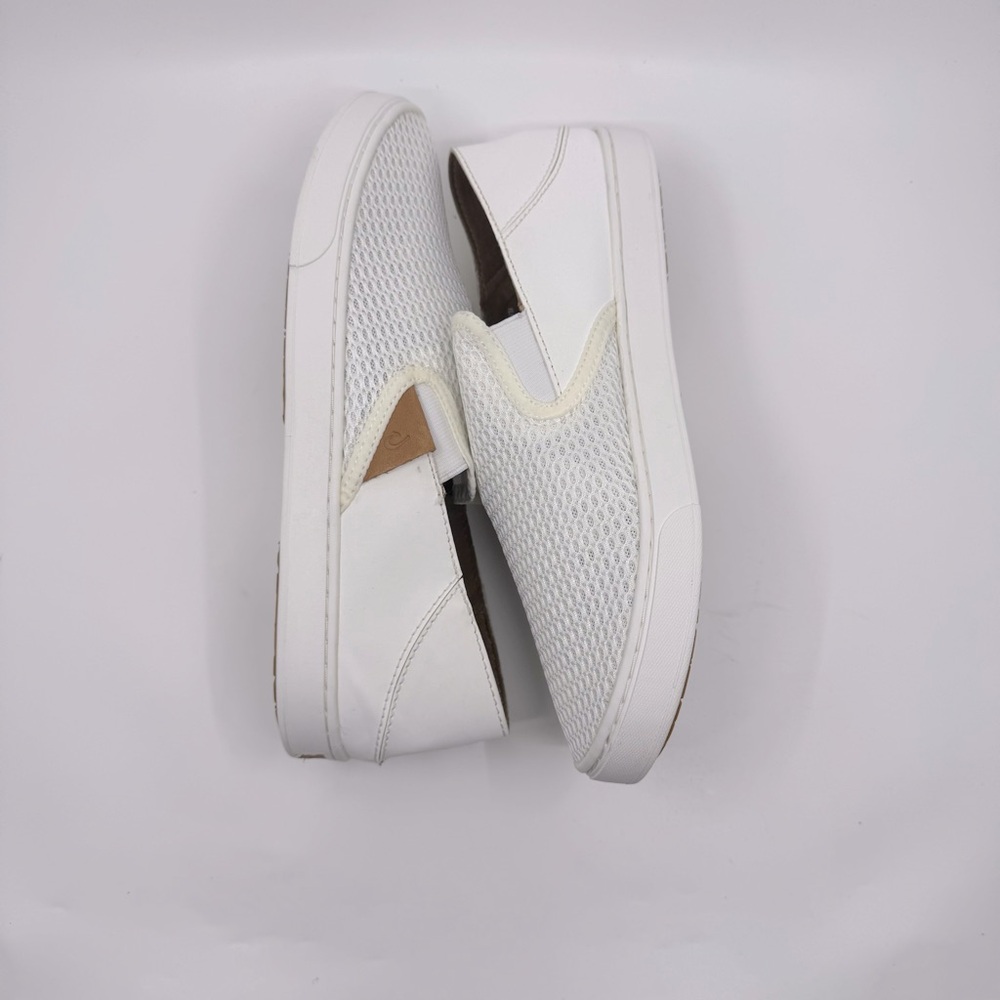 Olukai Pehuea Wms Slip On Breathable Mesh White Shoes. Color white SZ 10 - Picture 9 of 11